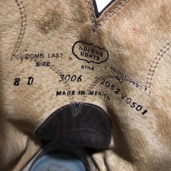 Nocona Brown Ostrich Smooth Cowboy Boots 
Sz 8D - Picture 8 of 9